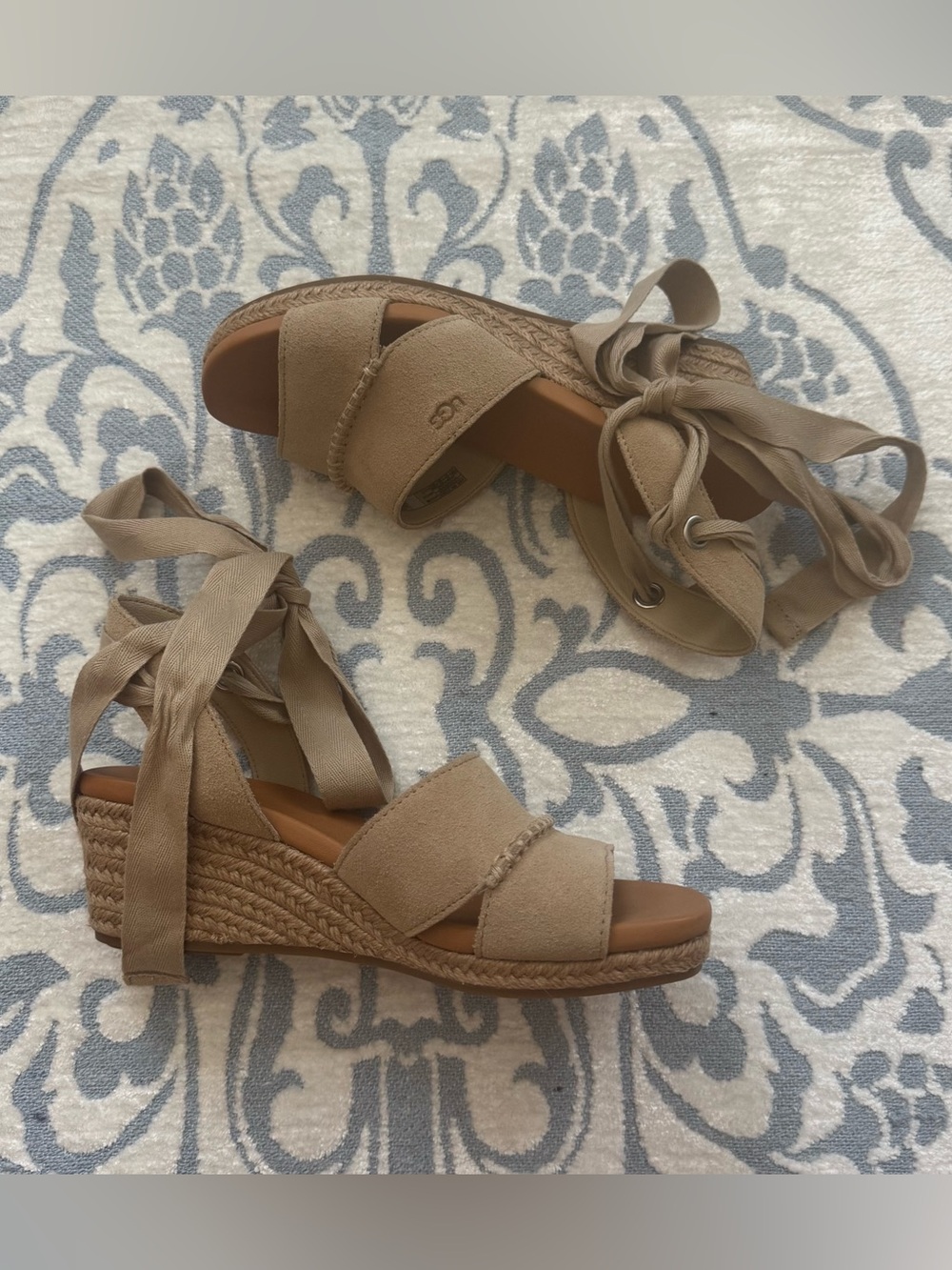 UGG Women's Taia Ankle Wrap Espadrille Wedge Sandal